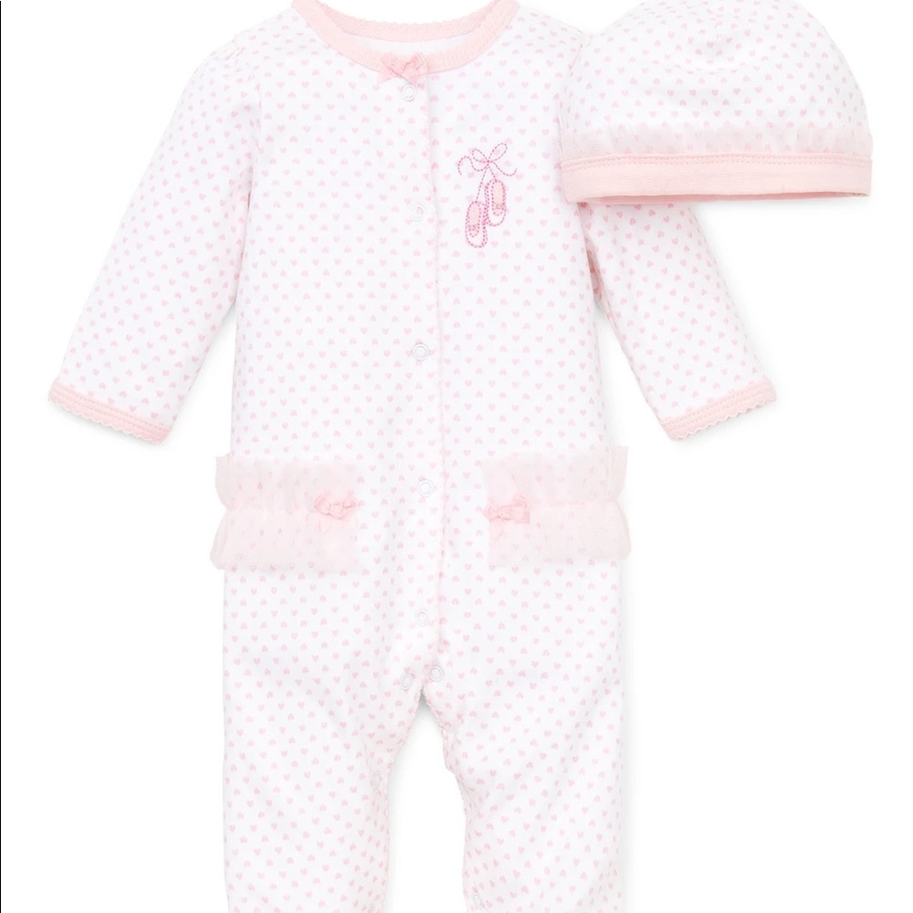 Little Me Prima Ballerina Footed One-Piece And Hat